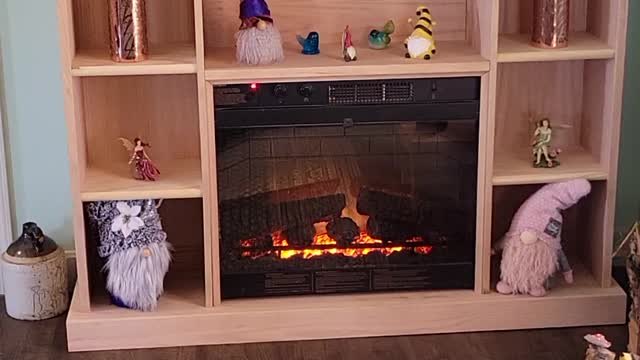 Got the fireplace in!