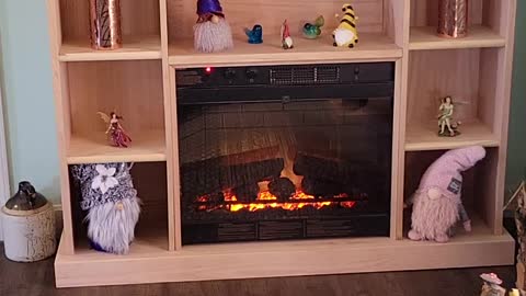 Got the fireplace in!