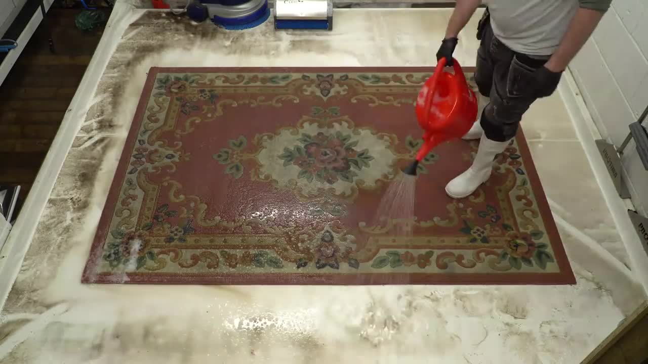 Cute dirty carpet cleaning satisfying ASMR dirty rug