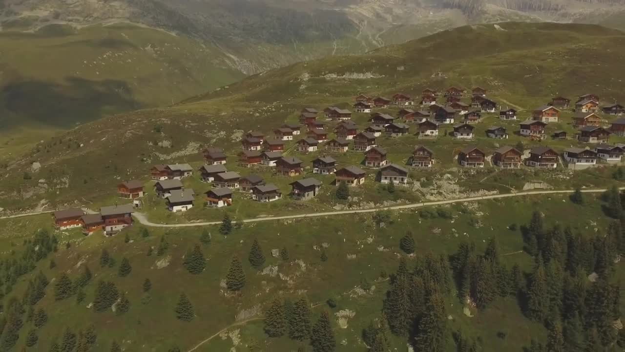 Swiss Landscape - Belalp _ Drone View _ Vertigo Effect