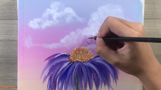 The flower buds are drawn, now I'm going to be a bee