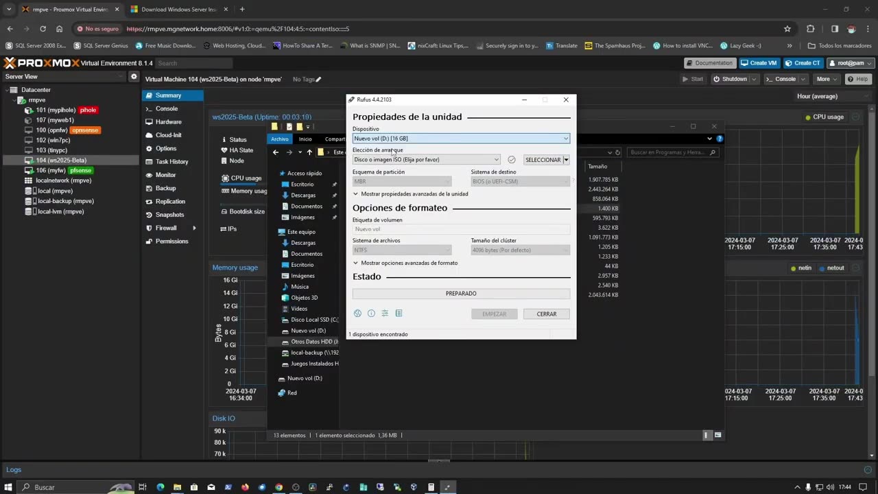 Instalar y Probar Windows Server 2025 BETA con #Proxmox