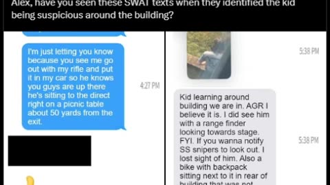 LEAKED BUTLER, PA JULY 13 SWAT identified the kid being suspicious at the Donald Trump Rally