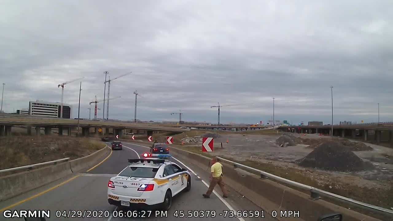 Motorcyclist Hits Guard Rail and Falls Off Overpass