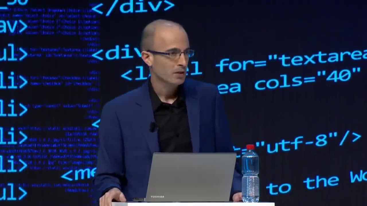 Yuval Noah Harari, at WEF, discusses the future of "reengineering life itself"