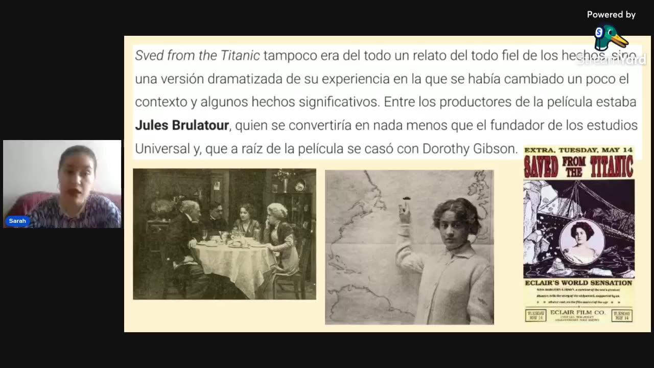 Dorothy Gibson superviviente del Titanic y actriz