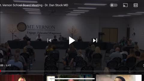 Mt. Vernon School Board Meeting - Dr. Dan Stock MD