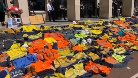 Powerful scenes of Patriots in Australia laying down their work 2