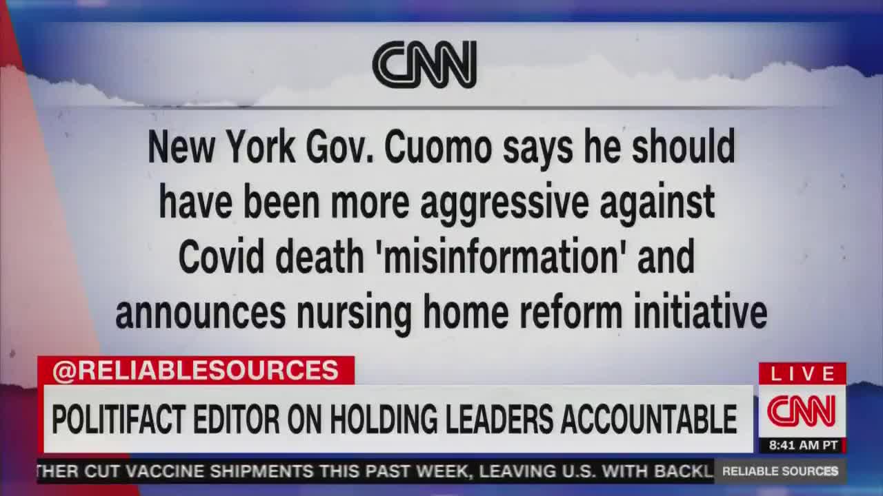 watch - PolitiFact Editor-in-Chief Lies About Cuomo Nursing Home Scandal