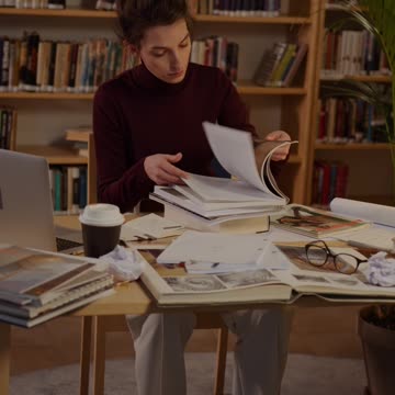 A Woman Looking at Books