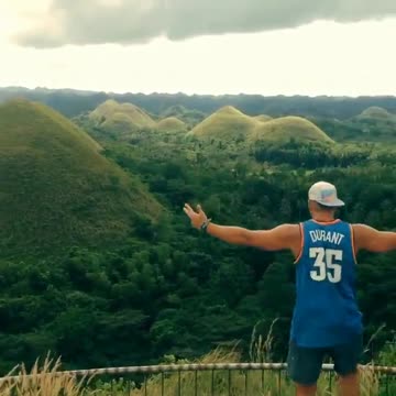 Guy gets crazy by the Chocolate hills in Bohol