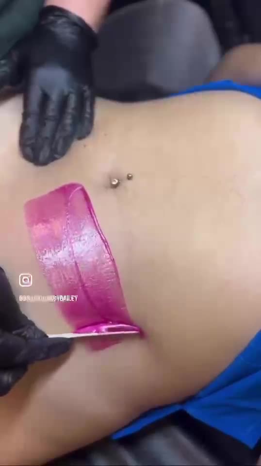 Stomach Waxing Tutorial with Sexy Smooth Tickled Pink Hard Wax by Bailey Boone
