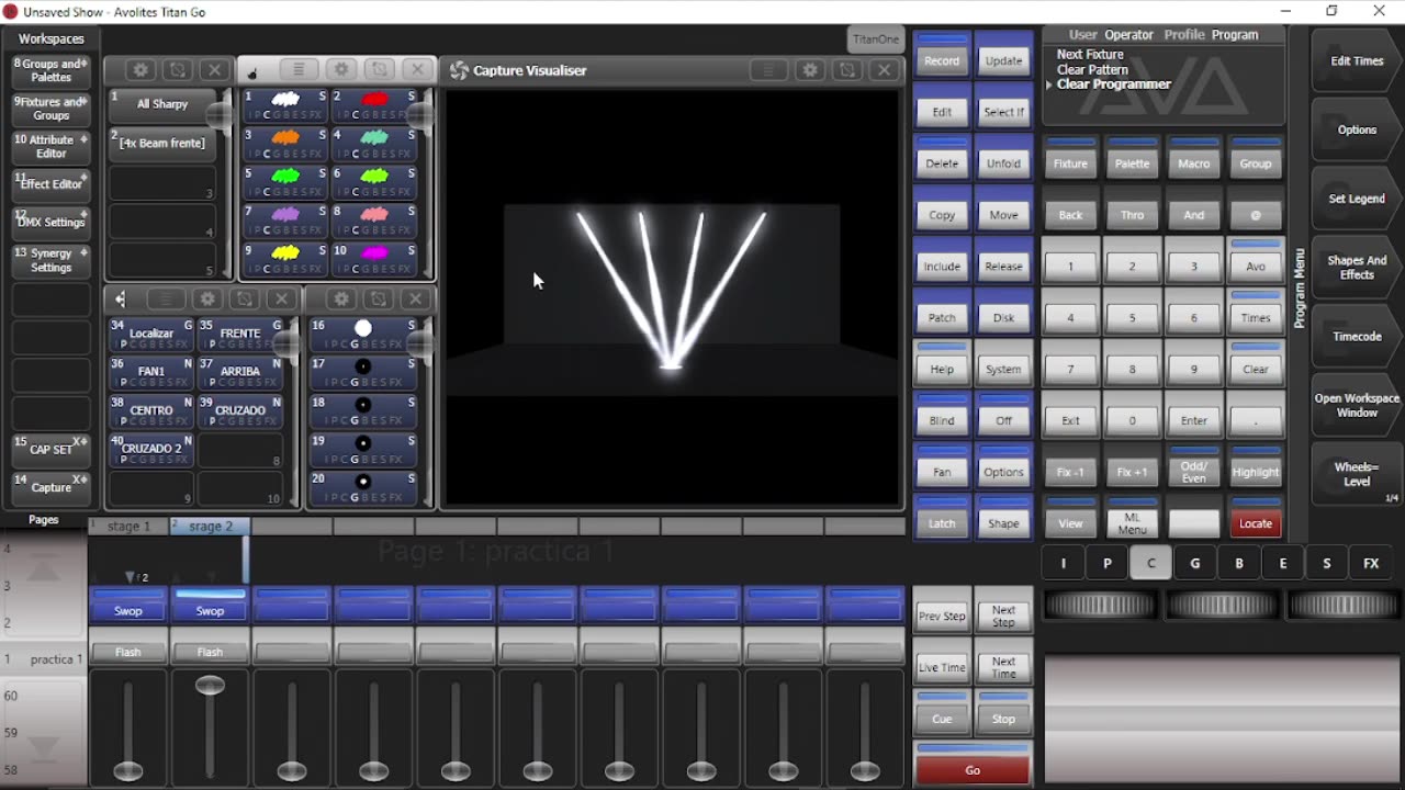 04 Avolites T1 v15 (Principiantes) - Move, Fixture Order, paletas shared, Global, normal.