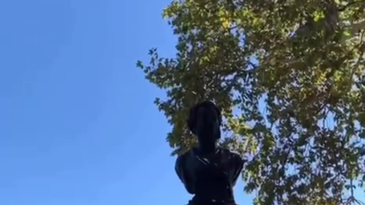 Ukrainian woman throws eggs at Pushkin monument in Odessa on camera.