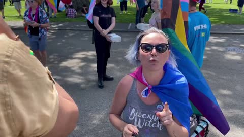 Liberal woman going Crazy 🤪 in Pride Parade