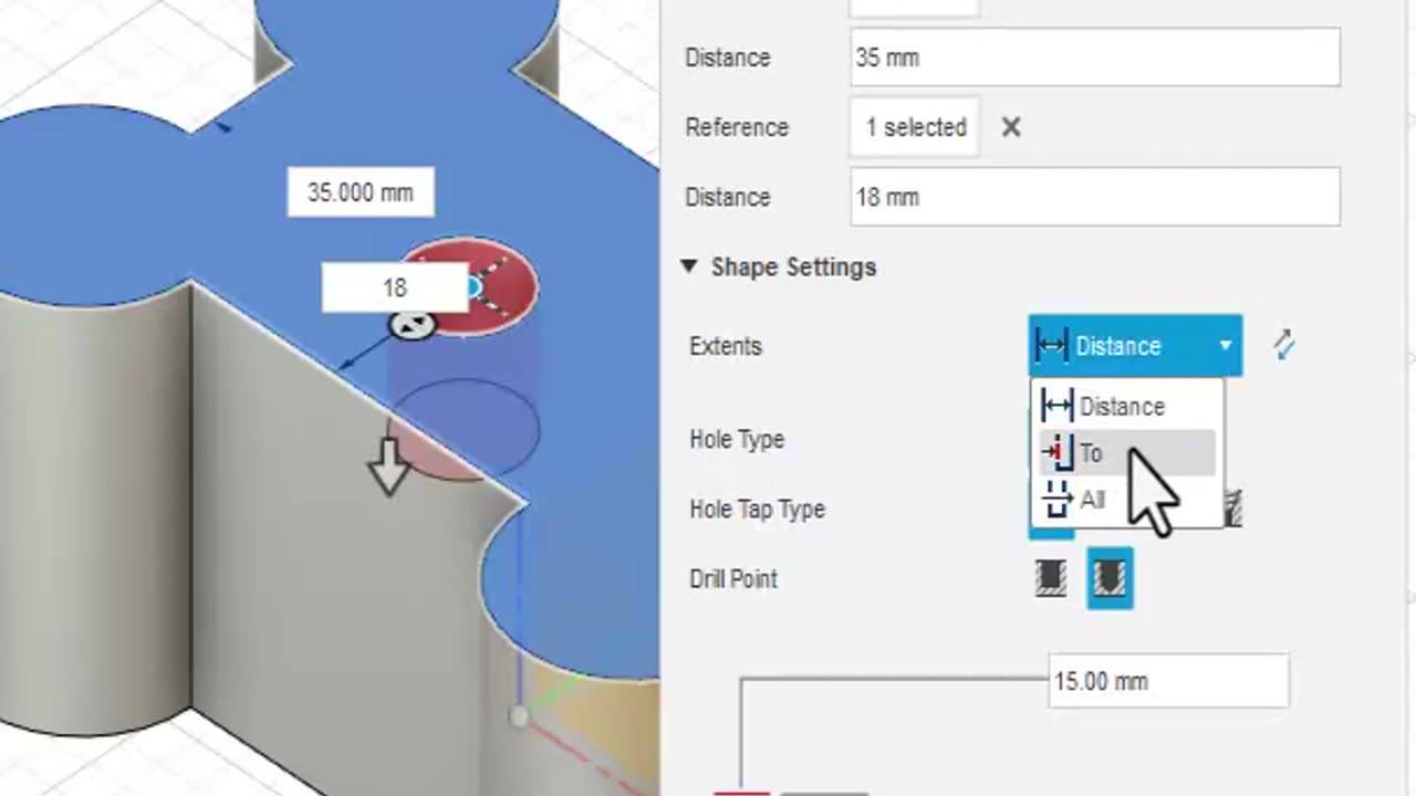 Fusion360: Hole tool #3dprinting