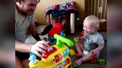 Baby playing with toy funny moments/try not to laugh loud