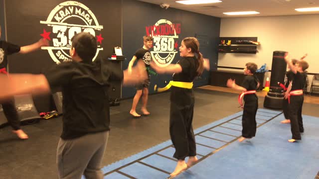 Kids Krav Maga Class working on Kicking Today!!