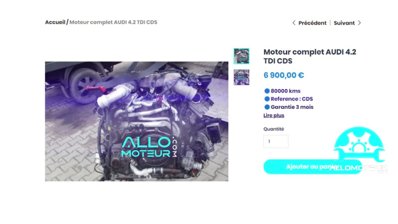 ALLOMOTEUR.COM - Moteur complet AUDI 4.2 TDI CDS