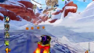 Crash Team Racing Nitro Fueled - Blizzard Bluff Mirror Mode Gameplay (Nintendo Switch)