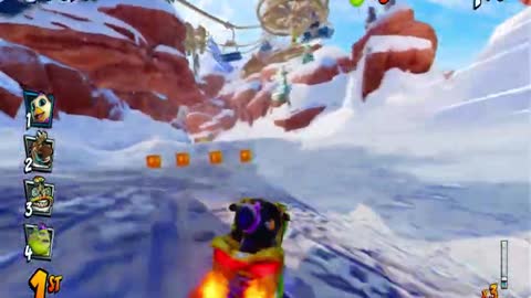 Crash Team Racing Nitro Fueled - Blizzard Bluff Mirror Mode Gameplay (Nintendo Switch)