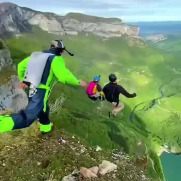 Sky diving is amazing