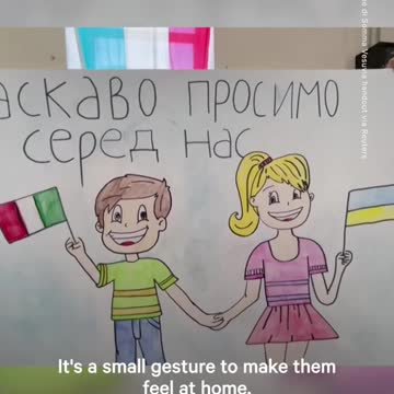 Ukrainian Children Receive Warm Welcome at School in Italy #Shorts