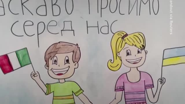 Ukrainian Children Receive Warm Welcome at School in Italy #Shorts