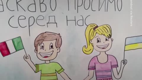 Ukrainian Children Receive Warm Welcome at School in Italy #Shorts