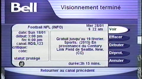 La Finale de la Conférence Nationale de la NFL2015 Packers de Green Bay vs Seahawks de Seattle