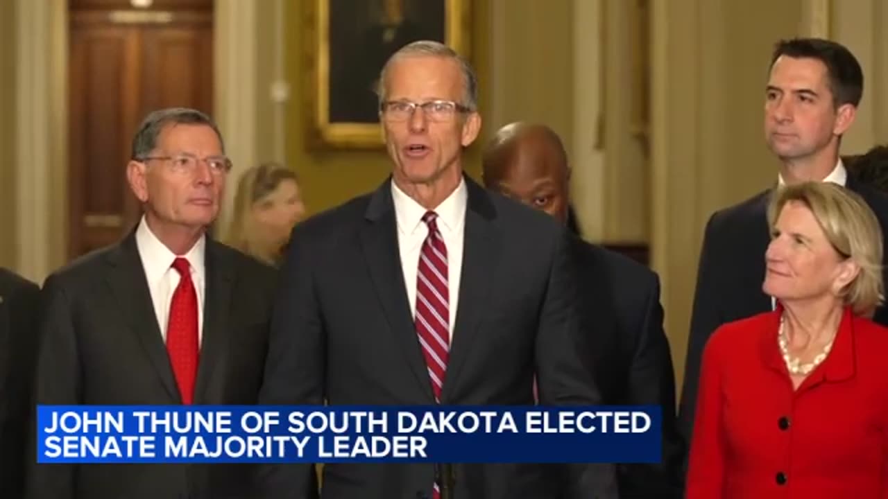 John Thune elected as Senate Republican leader to succeed McConnell