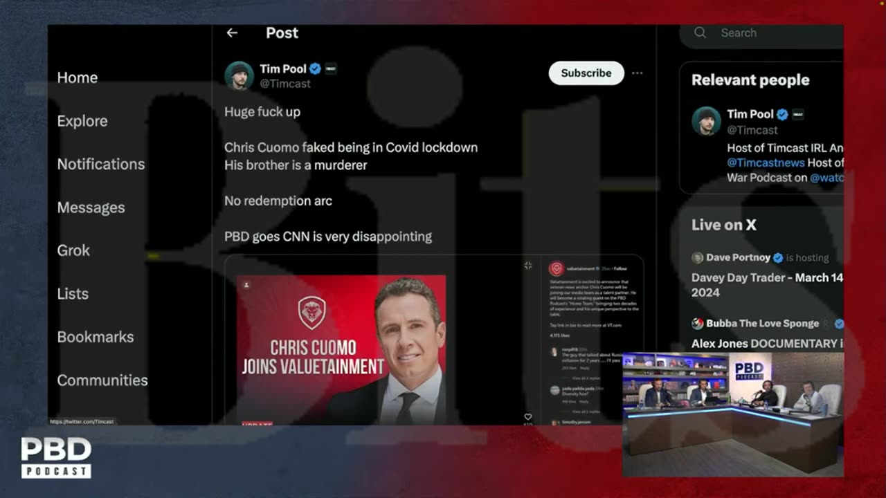 PBD Responds To Tim Pool About Chris Cuomo #shorts #trending #viral #bitsentertaimentnews