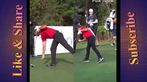 Tiger Woods and Son do the Same things - caught on camera without there knowledge