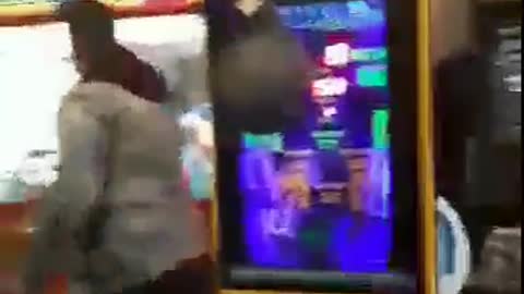 Guy jean jacket misses weak punch punching bag game