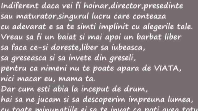 Rânduri pentru băiatul meu