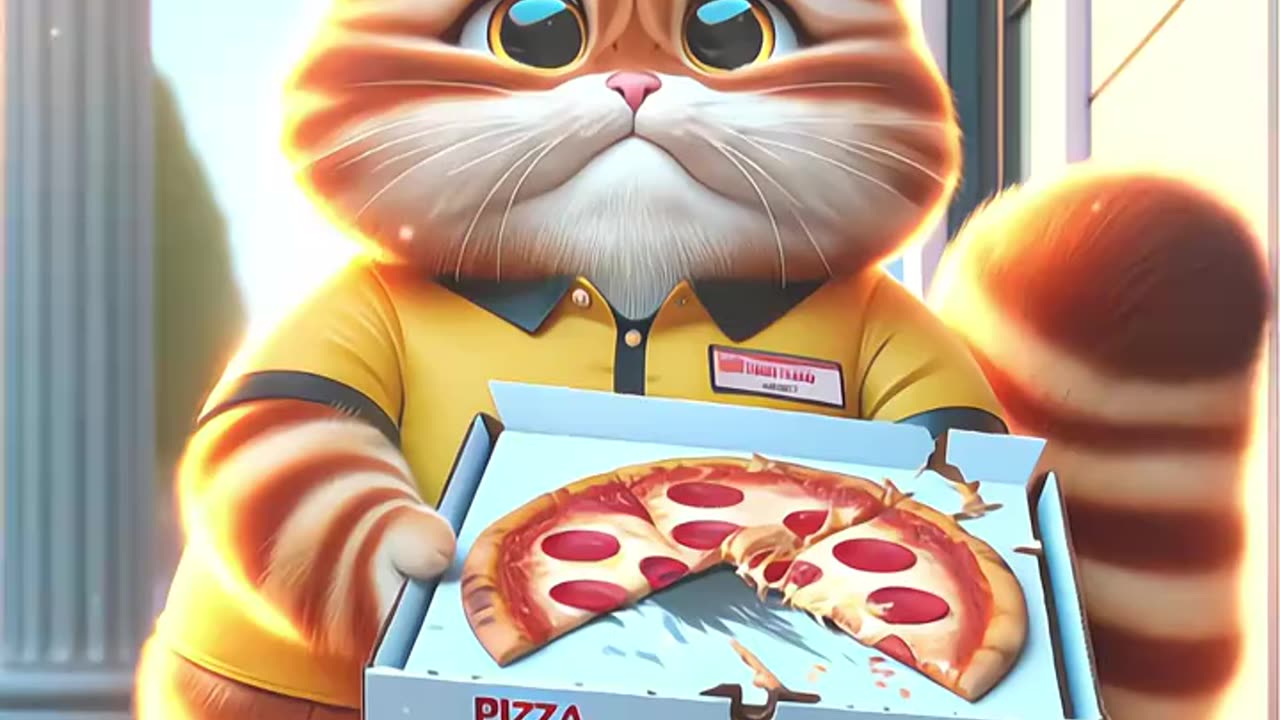 Cute cat story// Short video Story//Cat Pizza Story// 🐈‍⬛🐈🐈