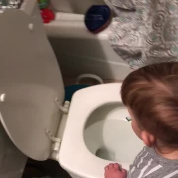 Boy Brushes Teeth With Toilet Water