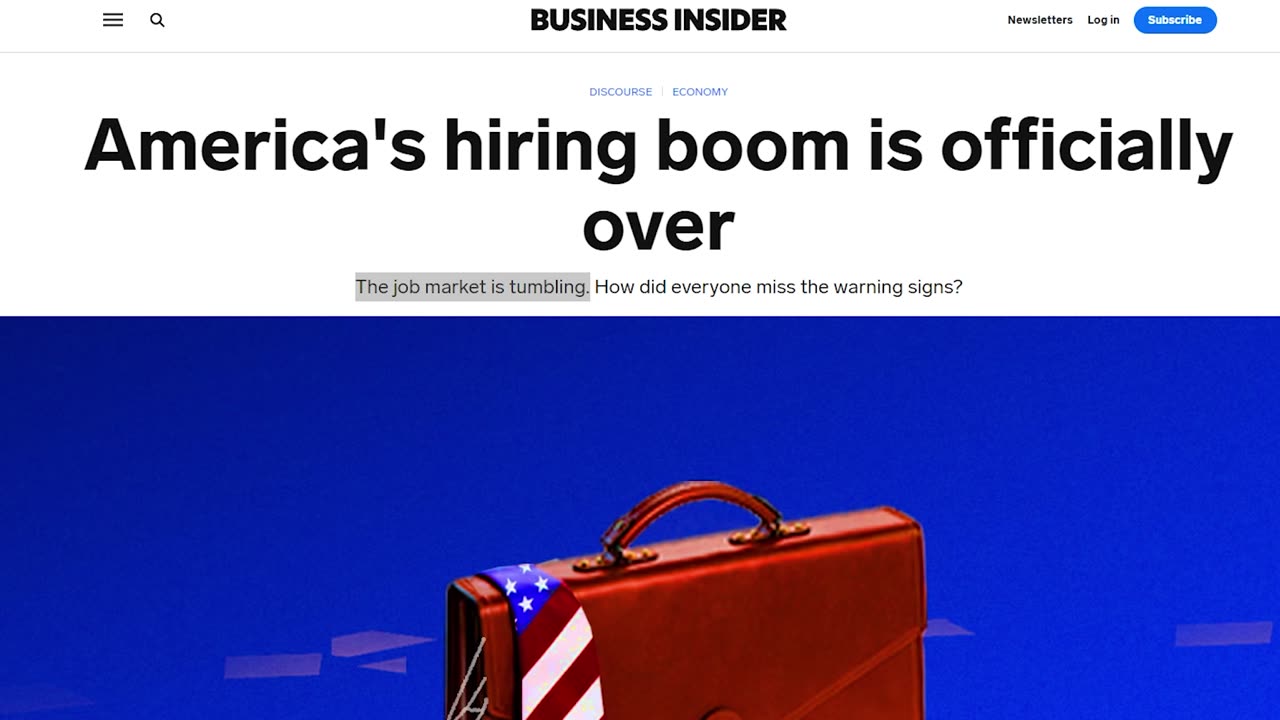 The job market is tumbling? Have you looked at Indeed in the past 10 years?