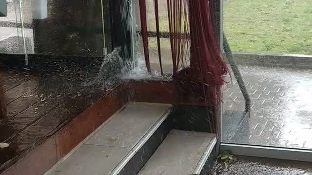 Heavy rain in the bar