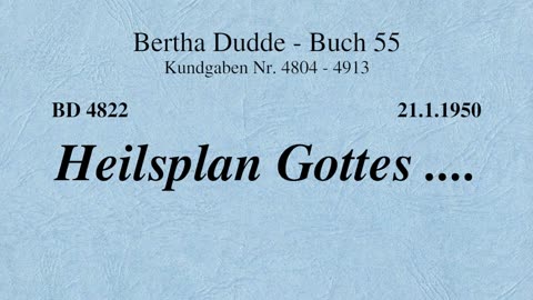 BD 4822 - HEILSPLAN GOTTES ....