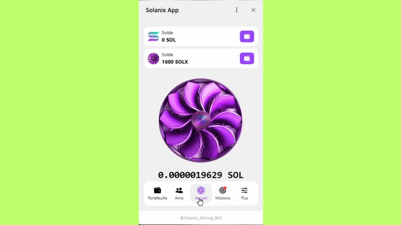 new mining mini app bot telegram solanix app earn free sol