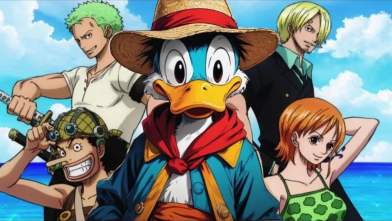 [Donald Duck sings/AI Cover] One piece Opening 26 Hiroshi Kitadani - UUUUUS!/AASU!