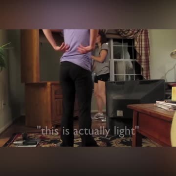 Mom And Teen Daughter Destroy TV Stand During Failed Move