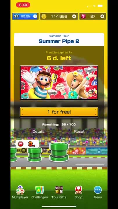 Mario Kart Tour - Free Summer Pipe 2 Pull