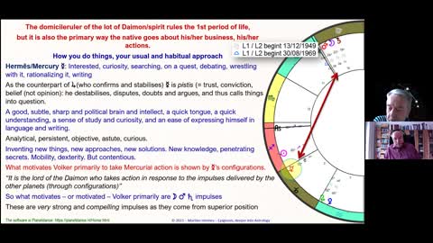 Martien Hermes Webinar on Aphesis / Zodiacal Releasing with Volker’s Chart