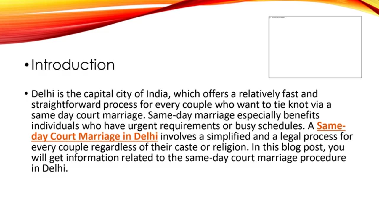 Features of Same Day Court Marriage in Delhi