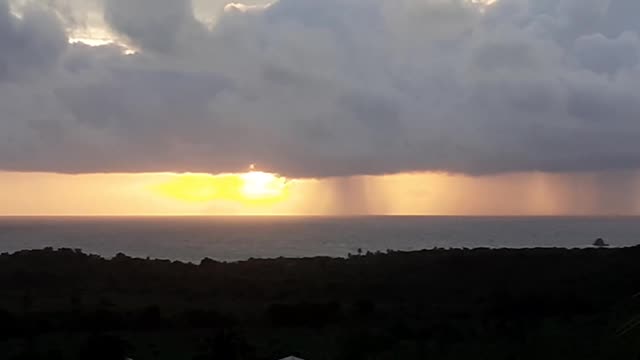 Rain Clouds on the Sea in the Caribbean