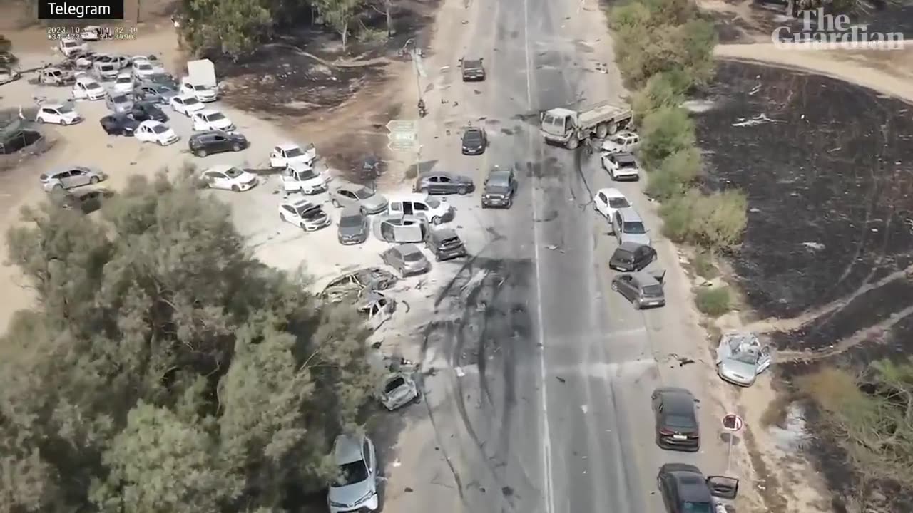 Israel drone footage shows aftermath of Tribe of Nova music festival attack