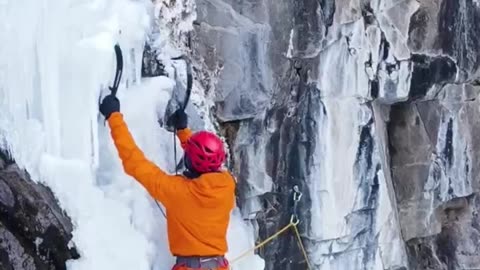 🧗‍♂️❄️Ice Climbing a Majestic Frozen Waterfall in the Mountains of Almaty! 🧗‍♂️❄️