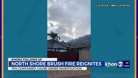 Sunset Beach brush fire reignites